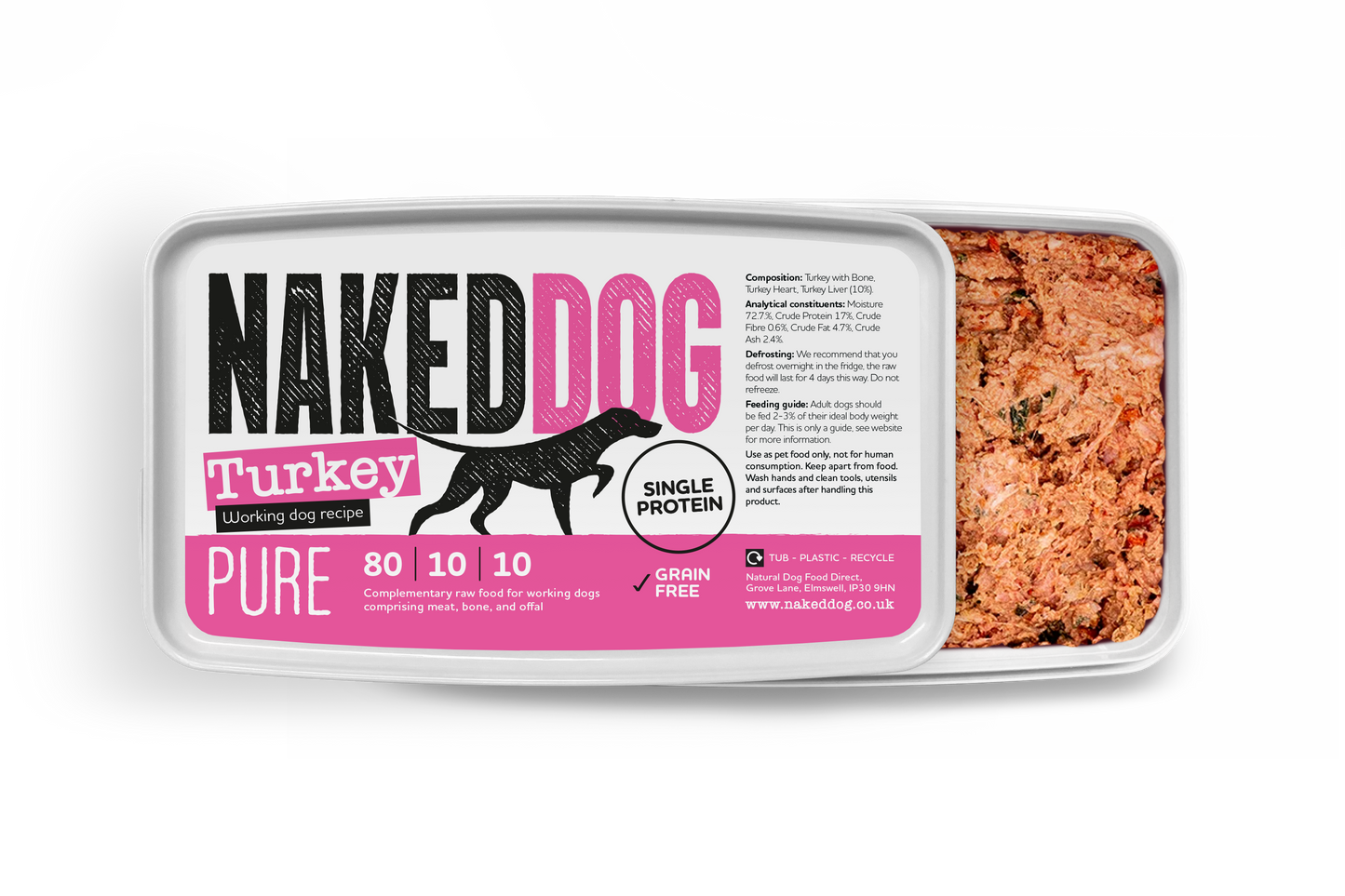 NAKEDDOG PURE 80/10/10 Turkey 2x500g