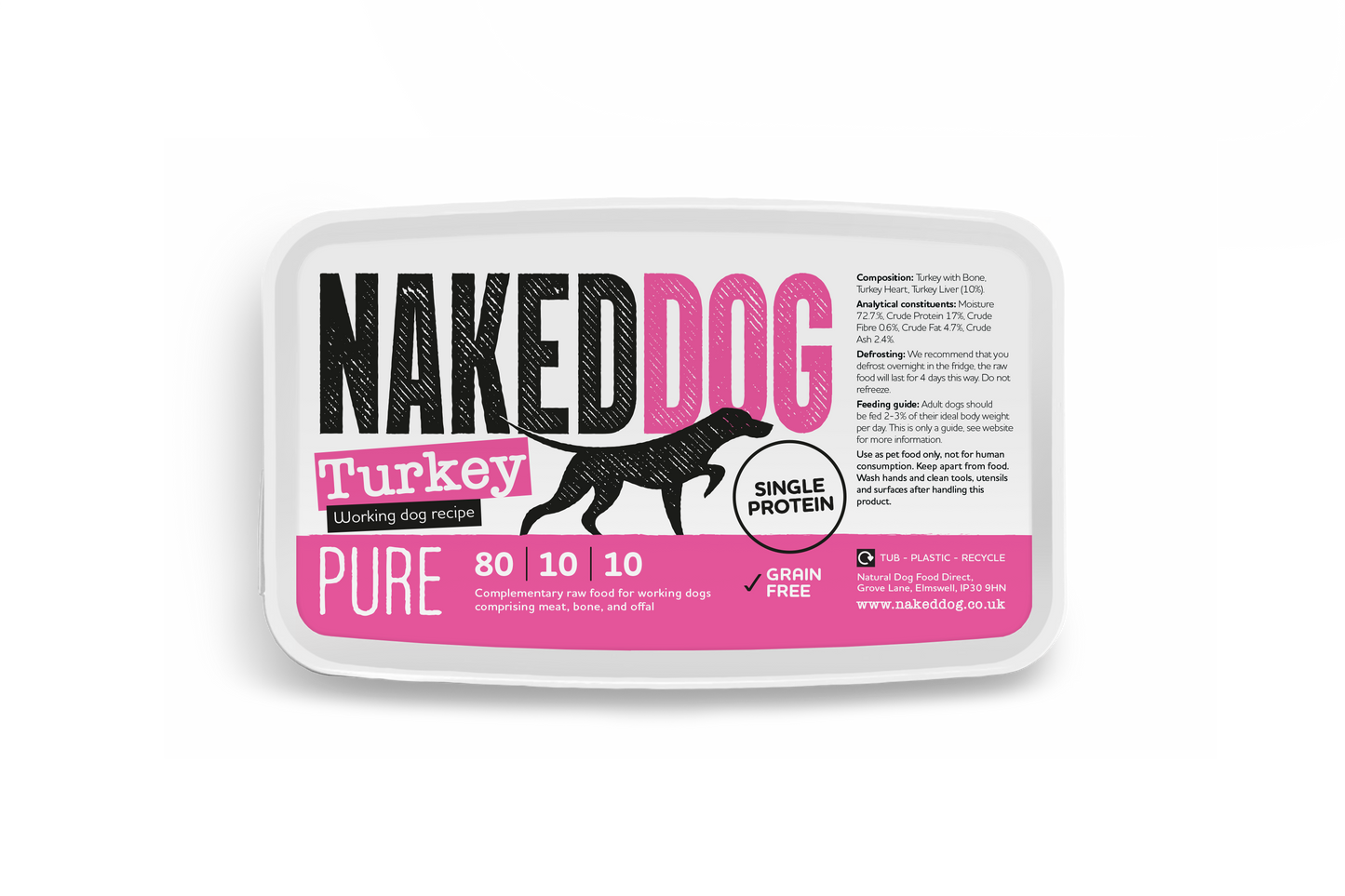 NAKEDDOG PURE 80/10/10 Turkey 2x500g
